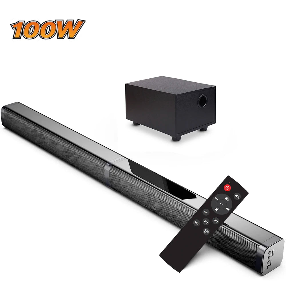 Samtronic100W TV Soundbar Detachable Wireless Speakers Subwoofers Wired Home Theater 3D Stereo Sound Bar Support Optical RCA AUX