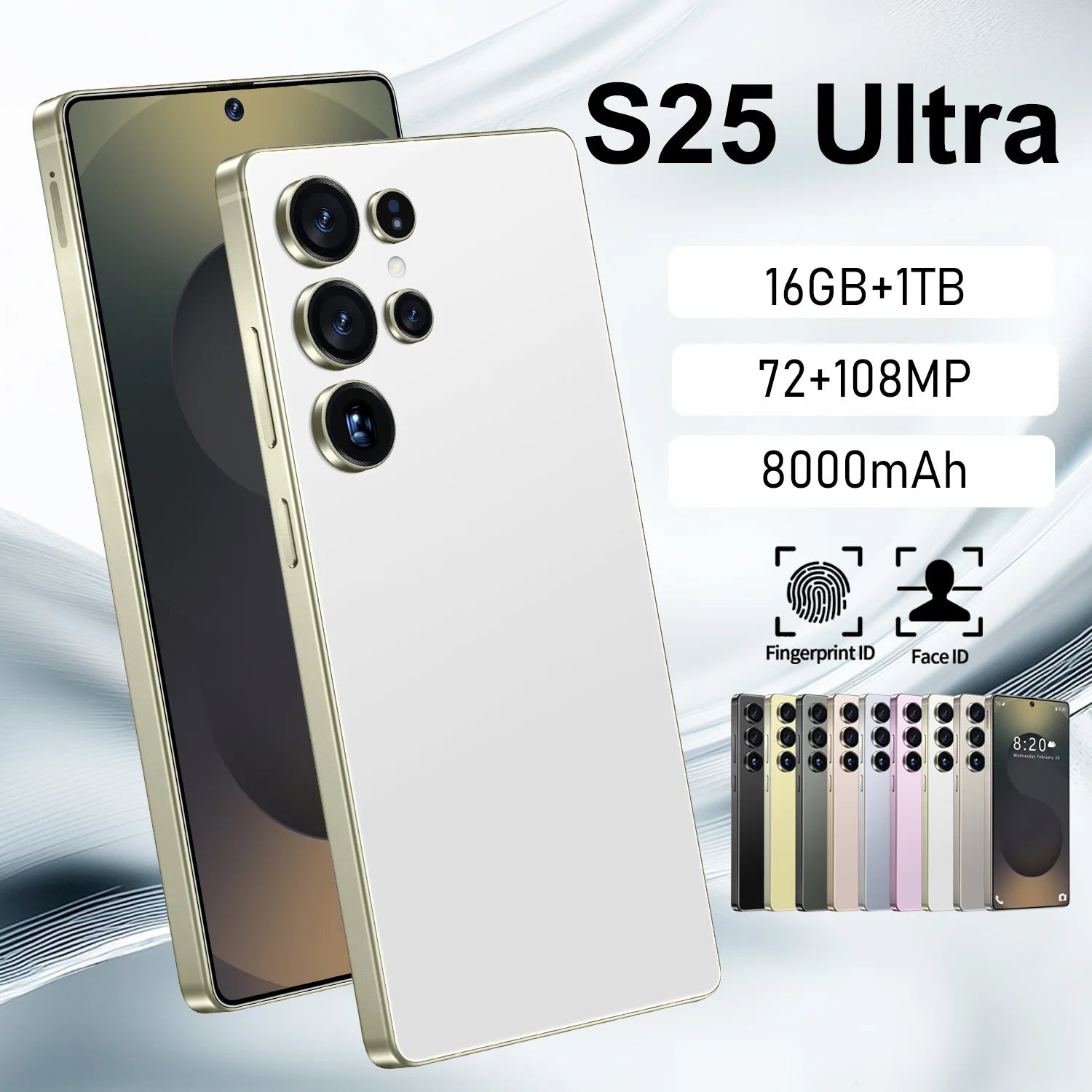 S25 Mint NFC Enabled Smart Phone 120W Dual Sim 512 GB Rom 30x Digital Zoom Quick Charge 108MP Rear Camera 2K HD Gaming-Spanish