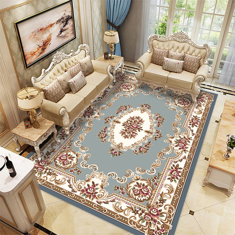 High Quality Customized Polyester Persian Turkish Carpet Machine Made Print Area Rug for Living Room Wholesale Price
