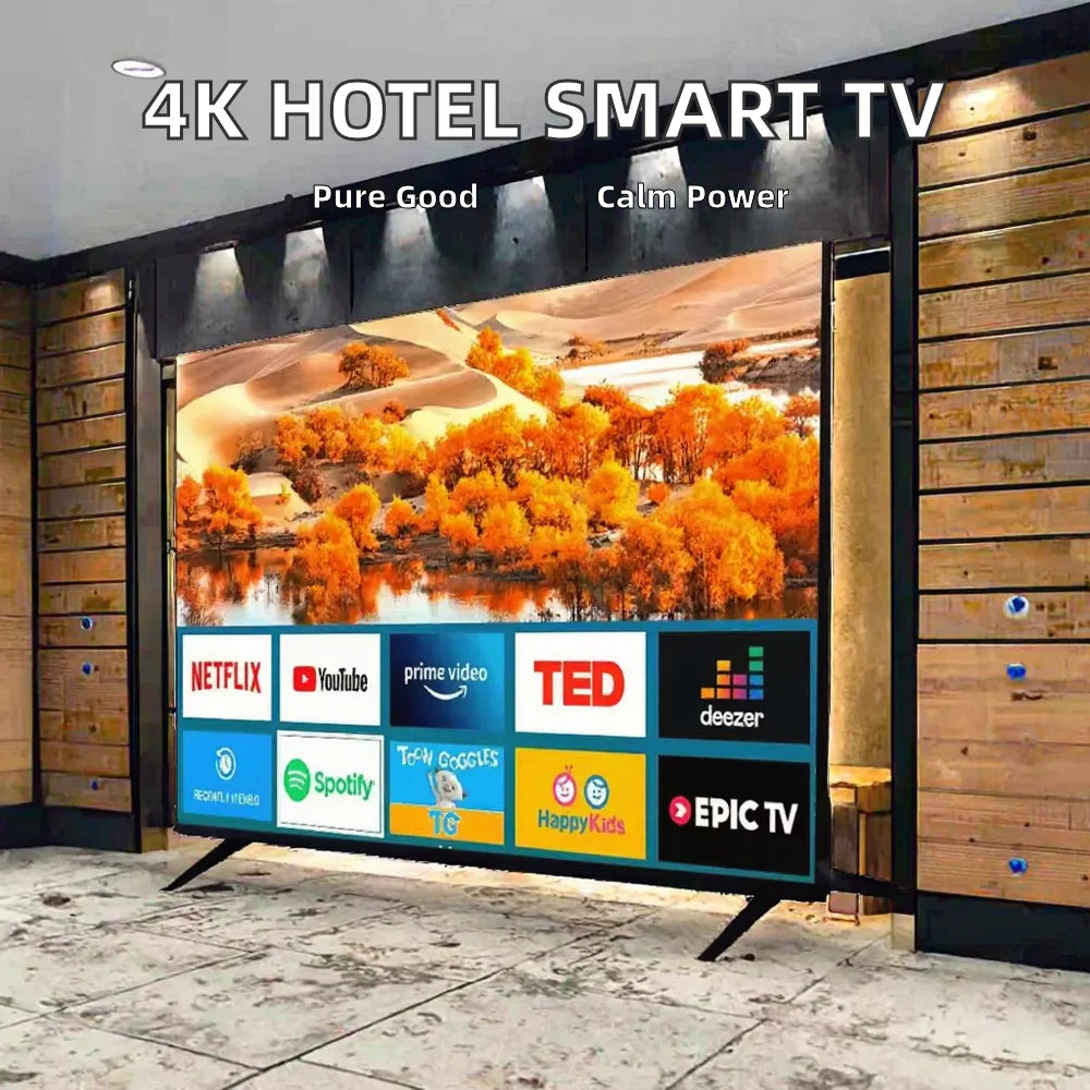 55 Inch Smart Android LED LCD TV for Hotels 4K HDTV with LAN Interface LED Backlight