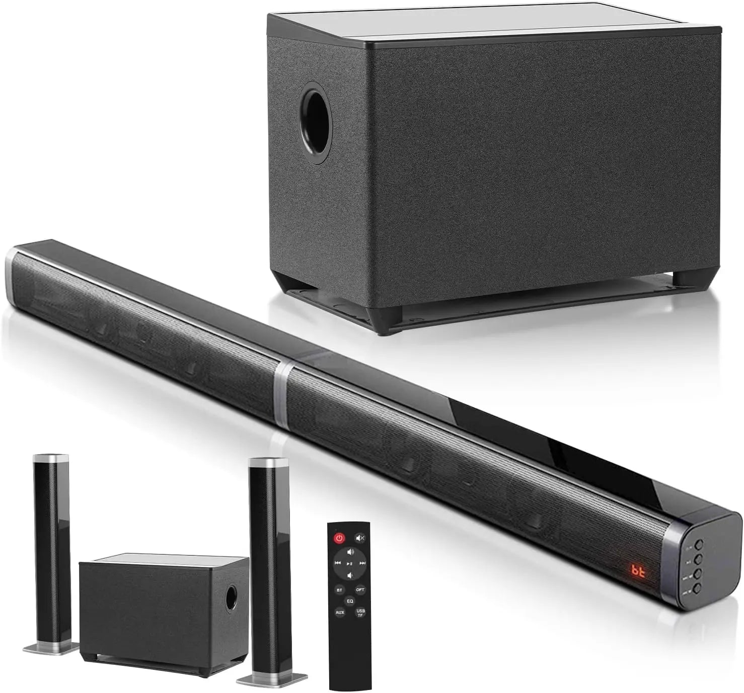 Samtronic100W TV Soundbar Detachable Wireless Speakers Subwoofers Wired Home Theater 3D Stereo Sound Bar Support Optical RCA AUX