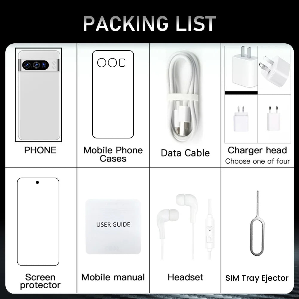 Hicyber P9 Pro Gaming Large Screen Phone with 108MP Camera LTE 16GB+1TB RAM/ROM Android 14 Display Face Recognition & Dual SIM