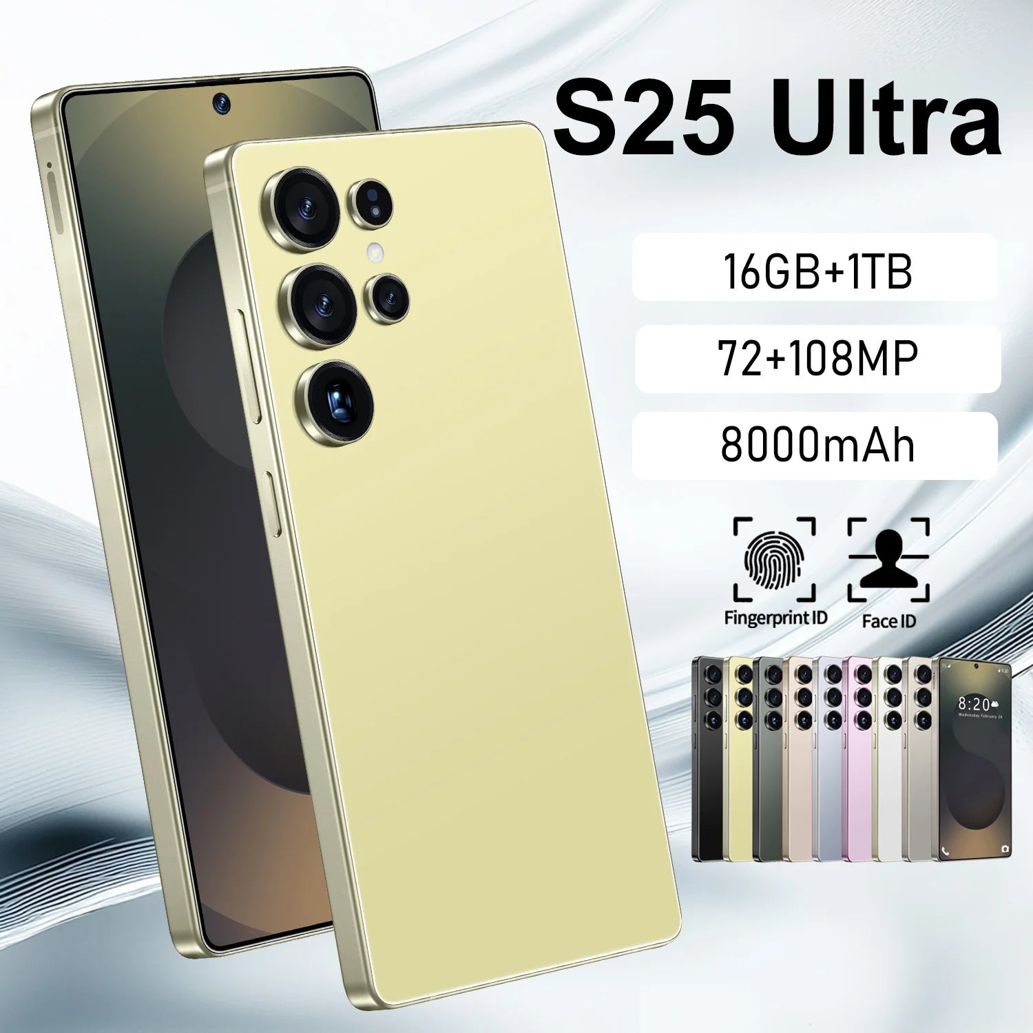 S25 Mint NFC Enabled Smart Phone 120W Dual Sim 512 GB Rom 30x Digital Zoom Quick Charge 108MP Rear Camera 2K HD Gaming-Spanish