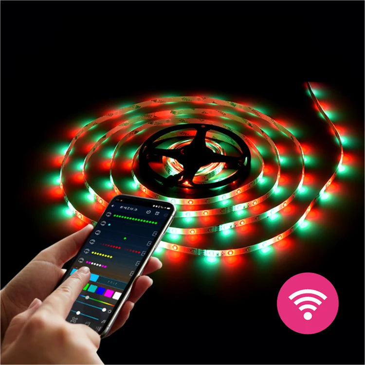 China Factory Direct High Efficiency DC 5v 12v 24v Adjustable 5050 RGB LED Strip Lights