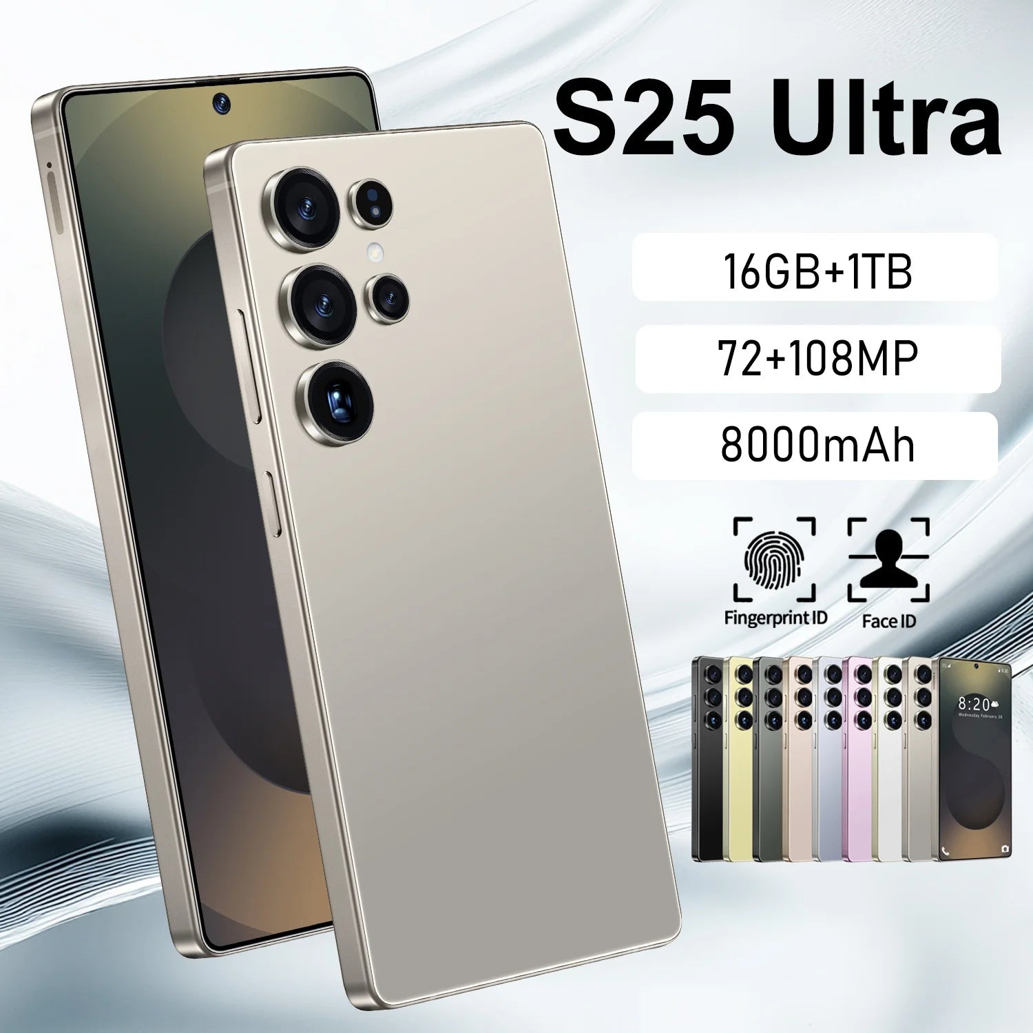 S25 Mint NFC Enabled Smart Phone 120W Dual Sim 512 GB Rom 30x Digital Zoom Quick Charge 108MP Rear Camera 2K HD Gaming-Spanish