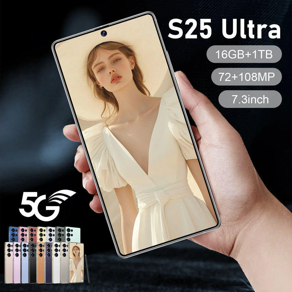 S25 Mint NFC Enabled Smart Phone 120W Dual Sim 512 GB Rom 30x Digital Zoom Quick Charge 108MP Rear Camera 2K HD Gaming-Spanish