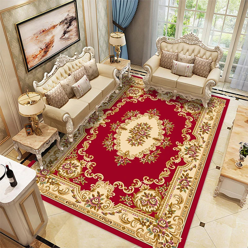 High Quality Customized Polyester Persian Turkish Carpet Machine Made Print Area Rug for Living Room Wholesale Price