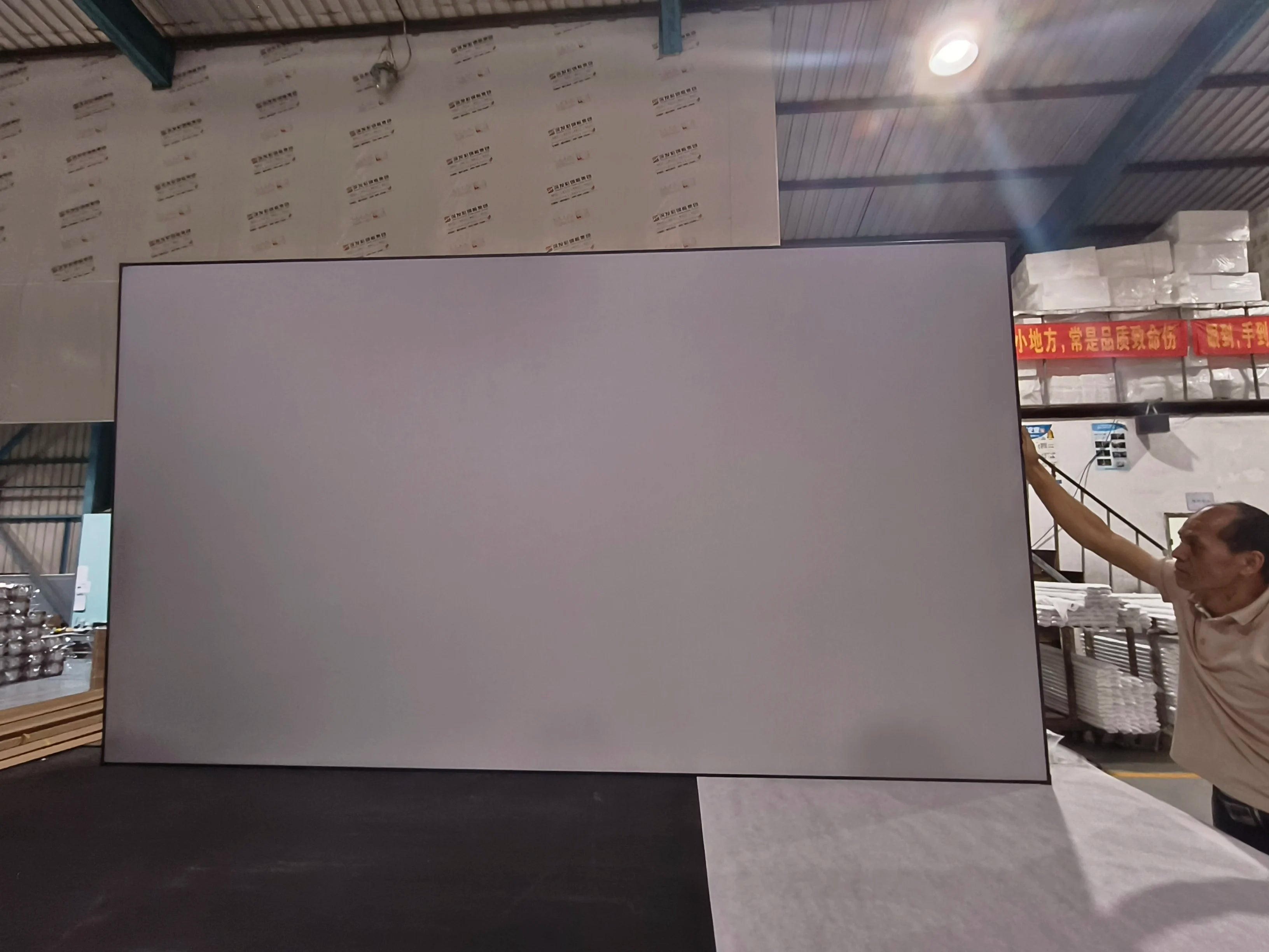 HD 4K PVC Long Throw Fresnel Fixed Frame Projector Screen 100 Inch 16:9 3D ALR Projection Screen Best for Home Theater Cinema