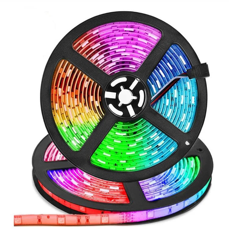China Factory Direct High Efficiency DC 5v 12v 24v Adjustable 5050 RGB LED Strip Lights