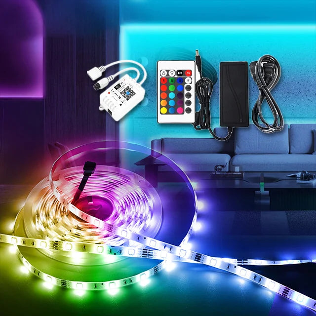 12V 5050 RGB LED Strip Lights Flexible 5m Waterproof Bande with IR Remote Control PVC Body IP65 for Warehouse Application