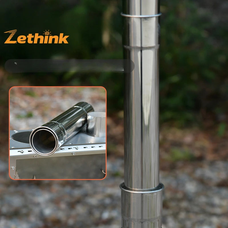 Outdoor Camping Elf Wood Stove Tent 304 Stainless Steel Folding Oven with 10L Boiling Water Capacity