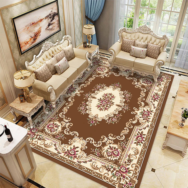 High Quality Customized Polyester Persian Turkish Carpet Machine Made Print Area Rug for Living Room Wholesale Price