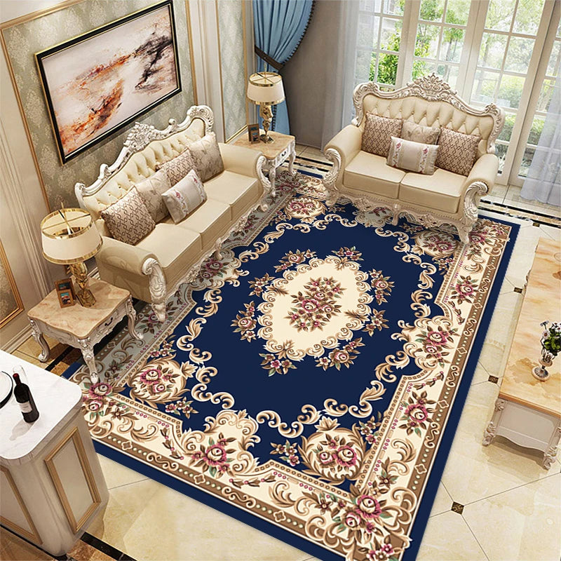 High Quality Customized Polyester Persian Turkish Carpet Machine Made Print Area Rug for Living Room Wholesale Price
