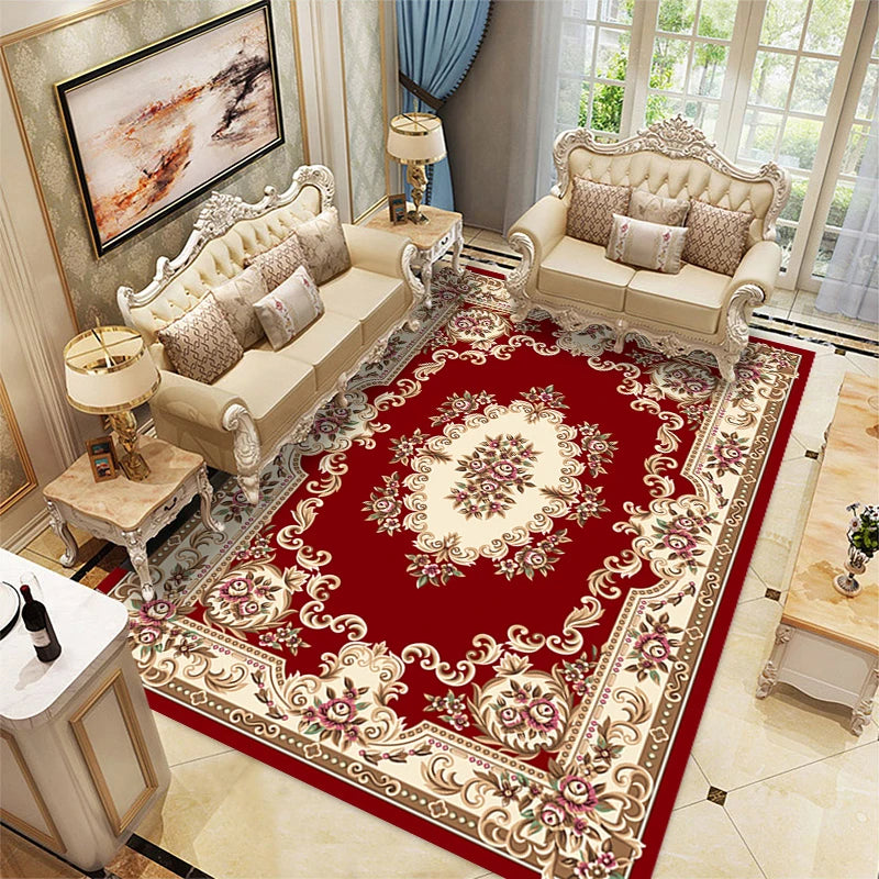High Quality Customized Polyester Persian Turkish Carpet Machine Made Print Area Rug for Living Room Wholesale Price