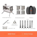 Outdoor Camping Elf Wood Stove Tent 304 Stainless Steel Folding Oven with 10L Boiling Water Capacity