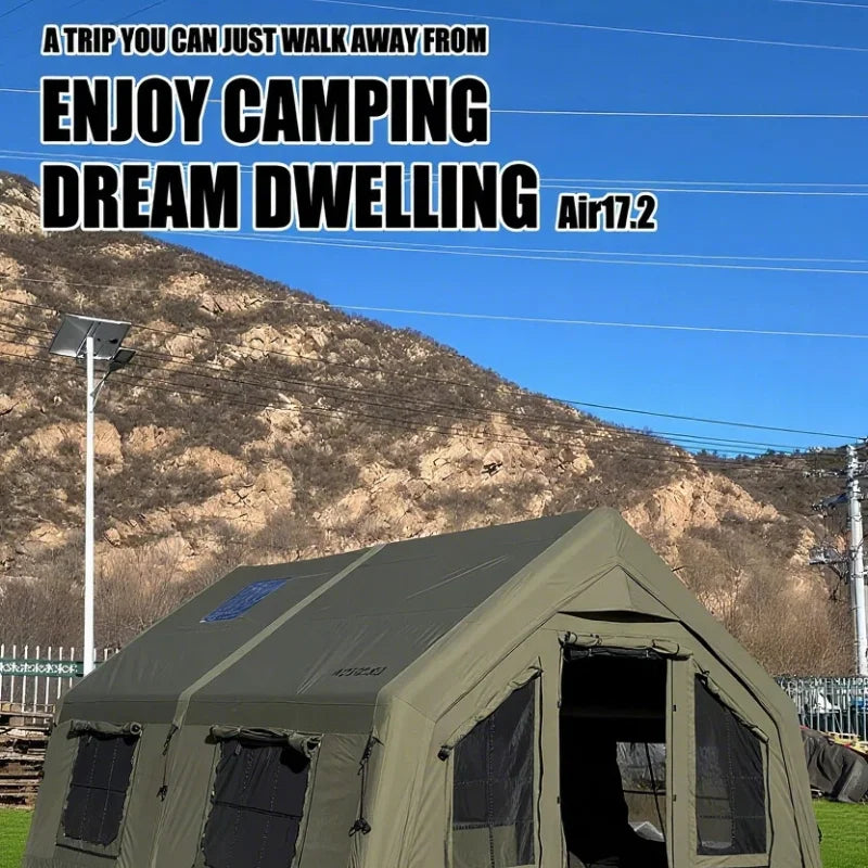 Air Inflatable Tents 12.96 ㎡ Suitable for 6 to 9 Person Large Space Factory Price Waterproof Oxford Camping Inflatable Tent