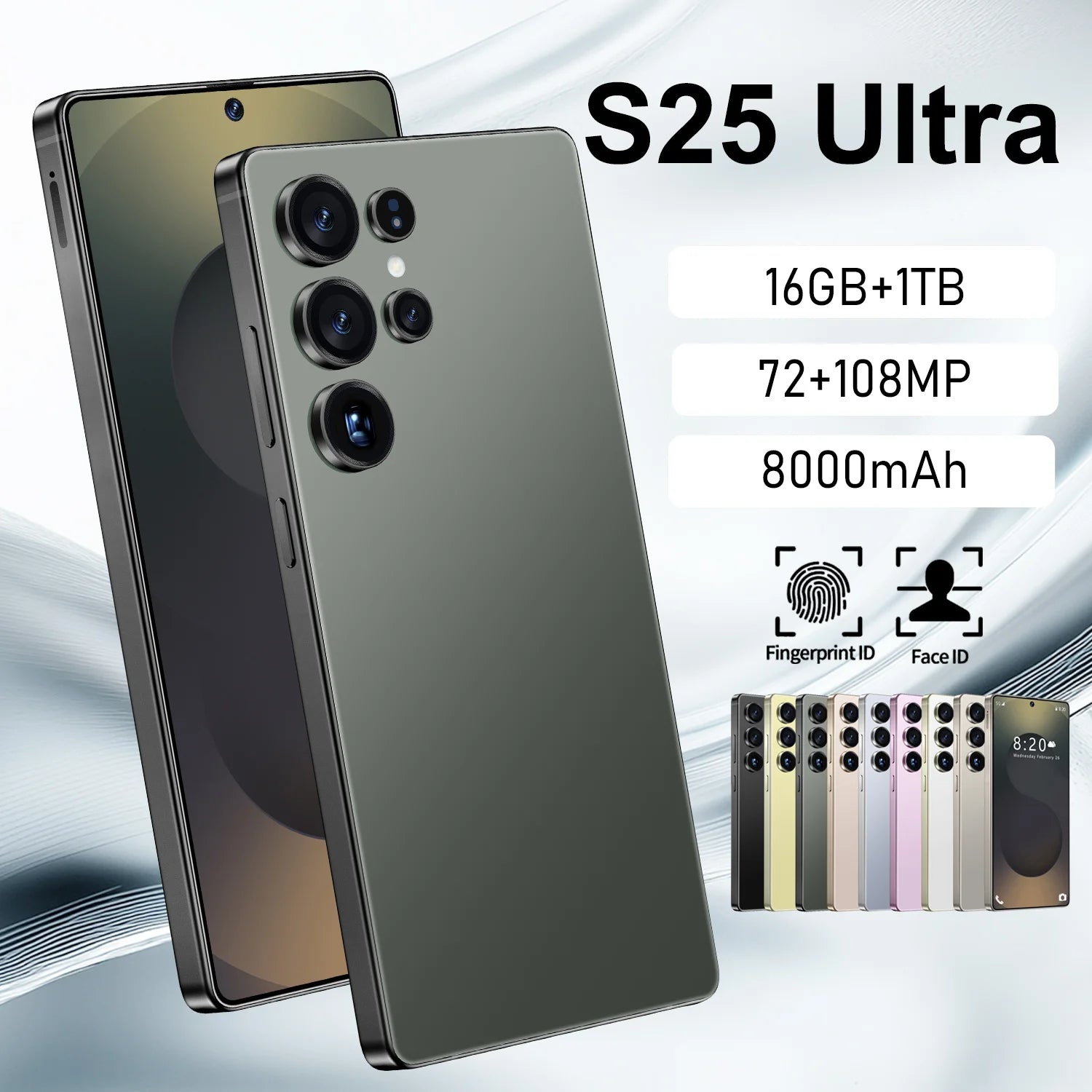 S25 Mint NFC Enabled Smart Phone 120W Dual Sim 512 GB Rom 30x Digital Zoom Quick Charge 108MP Rear Camera 2K HD Gaming-Spanish