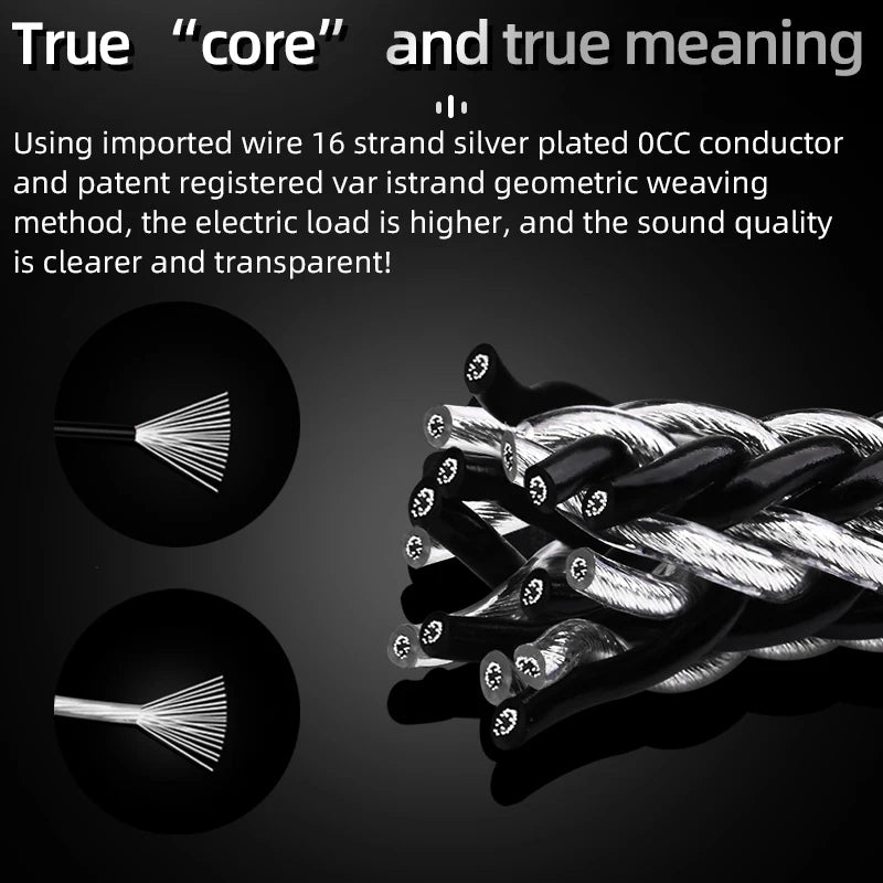 ATAUDIO HiFi 4.4mm to 3.5mm Audio Cable High Quality 16 Shares OCC Sliver Plated 4.4mm to 3.5mm Jack Balance Cable for Amplifier